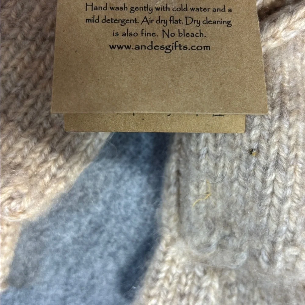 Andes Gifts Alpaca Cozy Knit mitten  Gloves - Cream marbled mitten gloves
